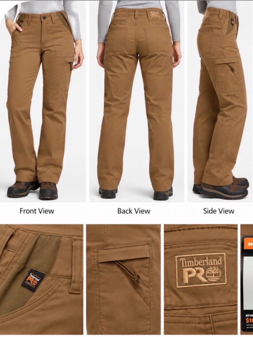 Timberland PRO Women's Tan Cargo Work Pants